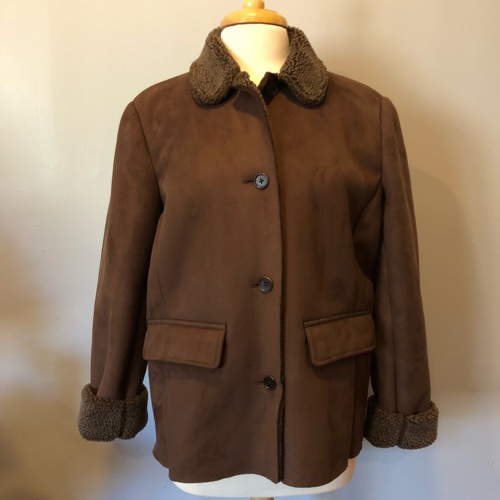 Lands’ End faux shearling jacket